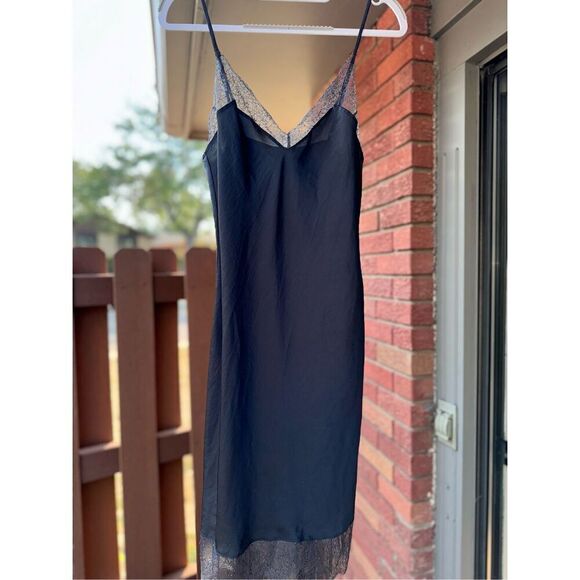 Victoria's Secret Other - Victoria's Secret black lace border gown sz small adj. strap